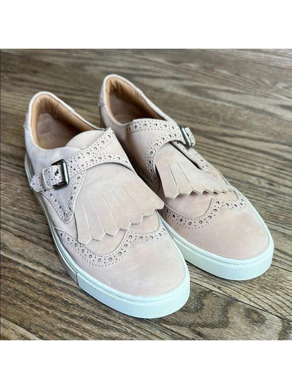 Frye Gemma Kiltie sneakers Blush pink suede wingtip styling Size 7 new no box